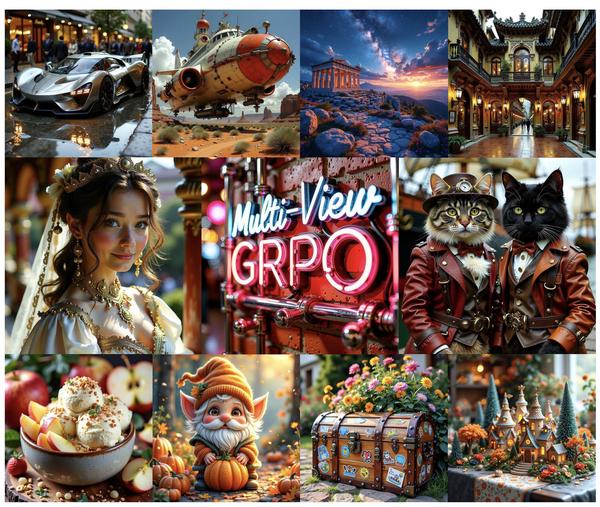 From Sparse to Dense: Multi-View GRPO for Flow Models via Augmented Condition Space